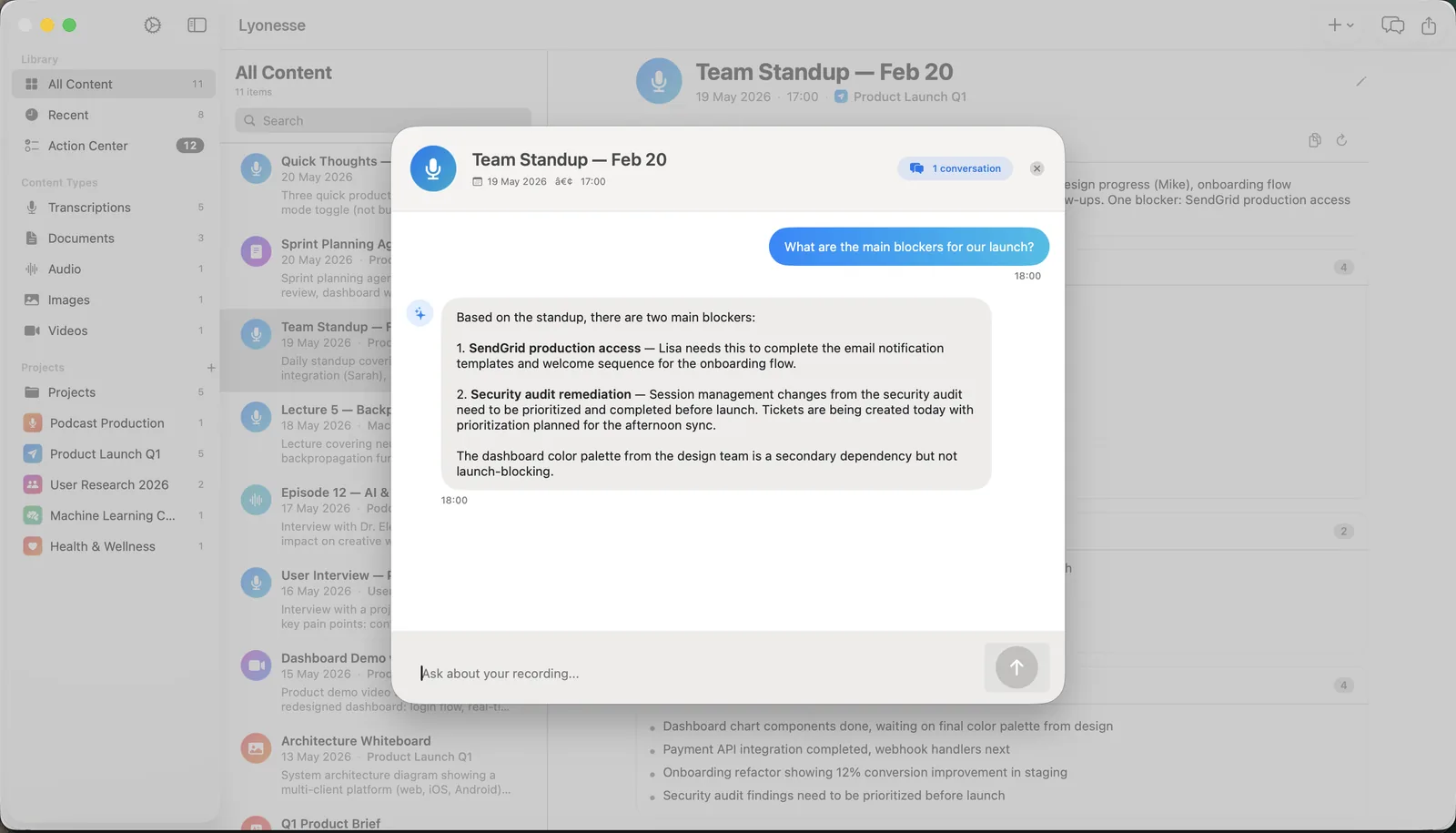 Lyonesse Mac Ask Questions conversation